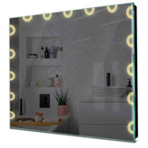 Specchio LED Quadrato | Controllo tramite interruttore a muro | Luce bianca calda - Reyze Serie Edge Modello 4